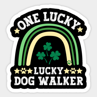 One lucky dog walker Sticker